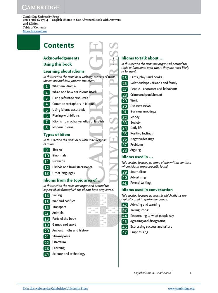 English Idioms in Use Advanced Book with Answers: Vocabulary